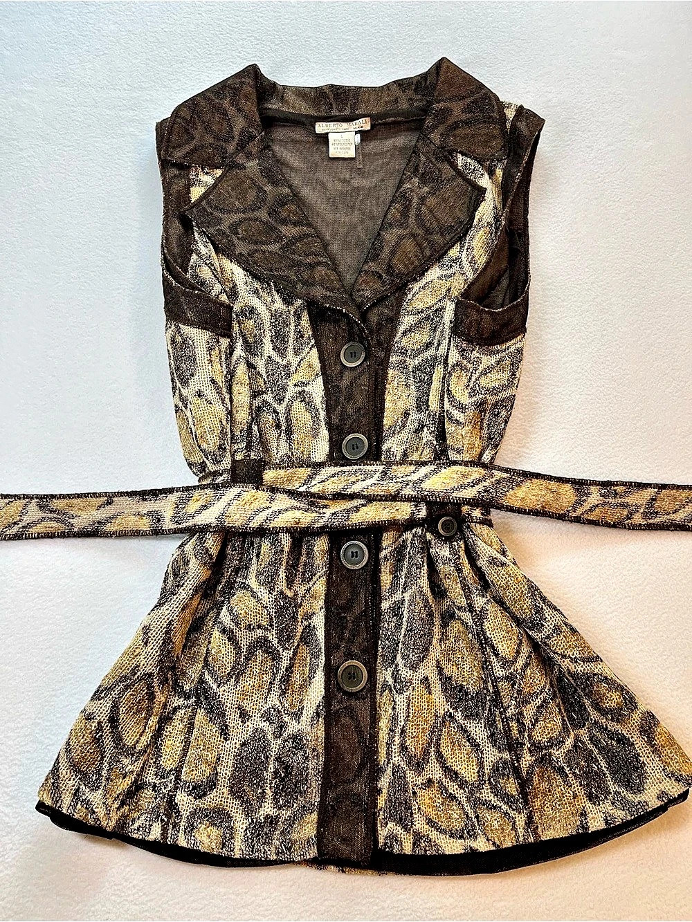 Vintage Alberto Makali Animal Print Longline Vest